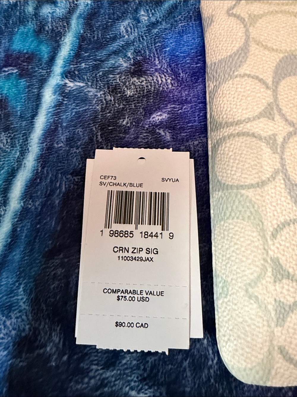 Coach Pastel Signature Pouch in Cream, Blue, Green - Picture 4 of 5